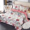 Bloomington 100% Cotton Lightly Quilted Coverlet Set Peacock Garden Pink Queen
