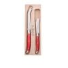 Laguiole by Andre Verdier Debutant Cheese Knife Set 2pc Red