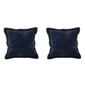 2PK Bianca Cyrano Square Indigo Polyester Velvet Cushion 43x43cm