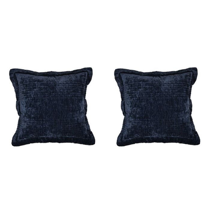 2PK Bianca Cyrano Square Indigo Polyester Velvet Cushion 43x43cm