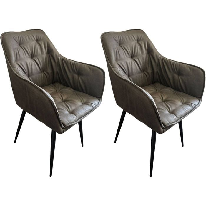 Clayton Dining Chair Set of 2 - Pewter Grey