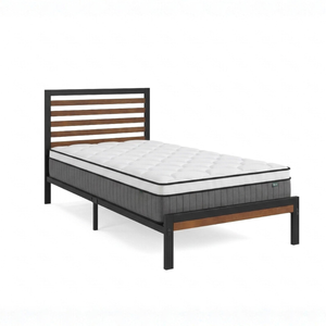 Zinus Single Package Set - Kai Bed Frame & Support iCoil Pocket Spring Eurotop Mattress Set