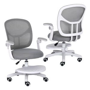 La Bella Grey Kids Desk Chair - Children Office Study Seat with Footrest NOVA