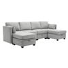 Homfurn 4 Seater Modular Sofa with Storage, Grey