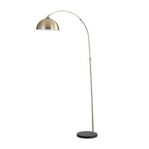 Oriel Lighting Marmo Arc Floor Lamp With Marble Base Antique Brass