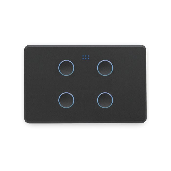 DETA Grid Connect Smart Quad Gang Touch Light Switch - Black