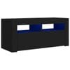 vidaXL TV Cabinet with LED Lights Black 90x35x40 cm Hifi Storage Stand Rack