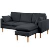 Darius Corner Sofa Linen - Black