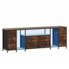 Advwin 180cm TV Cabinet LED Entertainment Unit Stand w/ Power Outlet & Drawer Media Console Table Walnut
