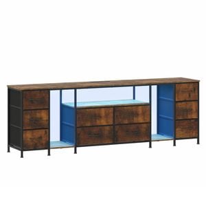 Advwin 180cm TV Cabinet LED Entertainment Unit Stand w/ Power Outlet & Drawer Media Console Table Walnut