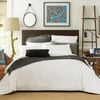CottonMore 100% Cotton 800TC Sateen Plain Off White Colour Quilt Cover Set - Queen