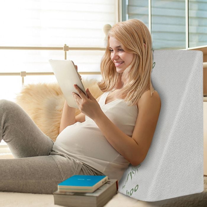 Dreamz Cool Gel Memory Foam Wedge Pillow Extra Large White