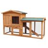 Furtastic Large Wooden Chicken Coop & Rabbit Hutch - 2 Tier Outdoor Small Animal House with Ramp & Pull Out Tray