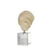 Belle Oyster Polyresin Sculpture On Crystal Stand 23cm Small - Natural
