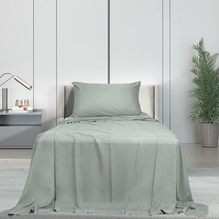 Dreamz 3PCS Cooling Bamboo Bed Sheet Set Single Grey