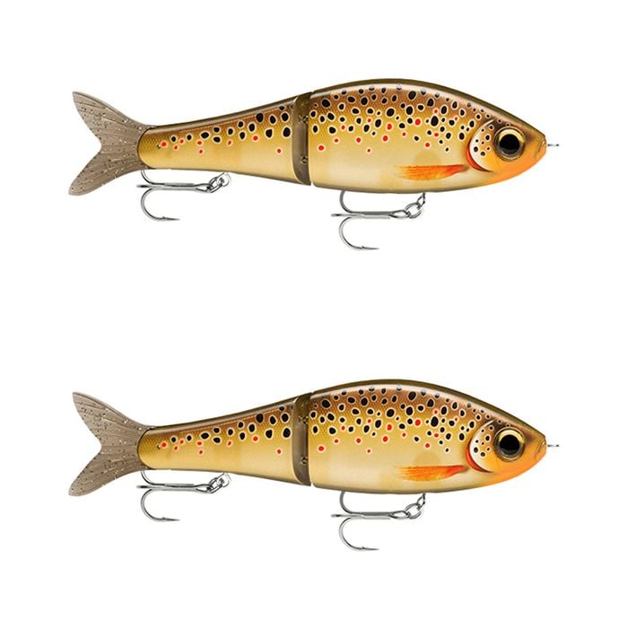 2x Rapala Super Shadow Rap Glide 11cm Jointed Swimbait Lures - Live Brown Trout