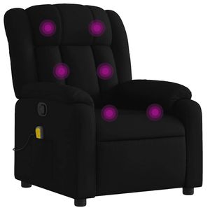 vidaXL Massage Recliner Chair Single Sofa Armchair Living Room Black Fabric