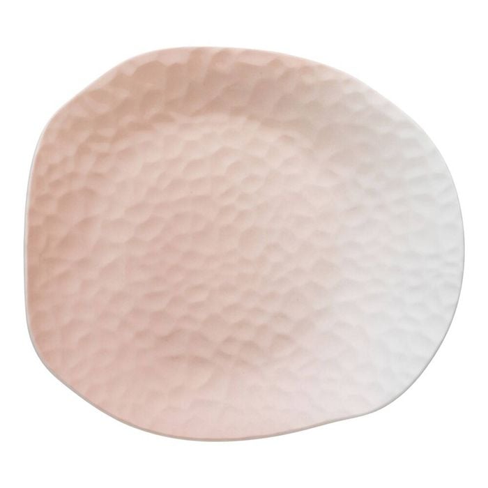 Ecology Reactive Glaze Porcelain Oyster Serving Bowl 30x28cm Pink Salt