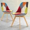 La Bella 2 Set Multi Colour Retro Dining Cafe Chair Padded Seat