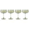 2x 2pc Urban Enchanted Garden Floral Coupe Champagne Drinking Glasses 16cm Green