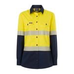 Citeco Women's Yellow/Navy Long Sleeve Shirt Taped Hi Vis - Size 12