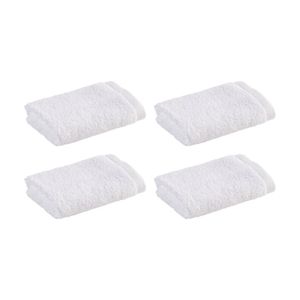 4PK Christy Cirrus Face Washer Combed Cotton 450GSM Fast Drying White