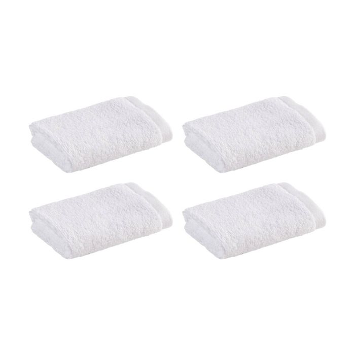 4PK Christy Cirrus Face Washer Combed Cotton 450GSM Fast Drying White