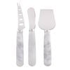 Davis & Waddell Nuvolo Marble Long Cheese Knives 3pcs Set White Grey & Silver 18x2x2cm/16.3x2x2cm/16x3x4.8cm