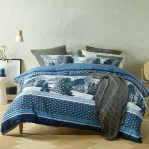 Bianca Chalet Blue Quilt Cover Set QUEEN