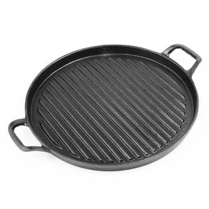 SOGA 30cm Ribbed Cast Iron Frying Pan