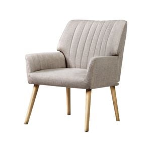 Artiss Armchair Lounge Chair Armchairs Accent Fabric Beige