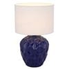 Telbix Diaz Modern Table Desk Lamp Light Fabric Ceramic Blue White Gloss