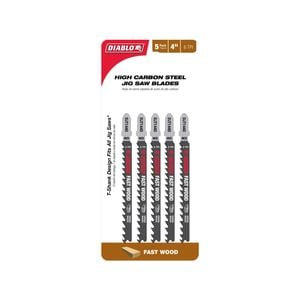 Diablo 100mm High Carbon Steel Jig Saw Blade For Fast Wood Cuts - 5 Pack