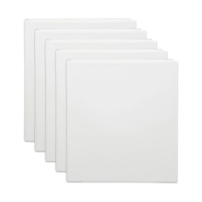 5x Marbig Clearview 2 D-ring Insert Binder A4 File 50mm Document Organiser White