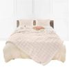 SOGA 150x200cm White Double Layer Rabbit Fur Throw Blanket