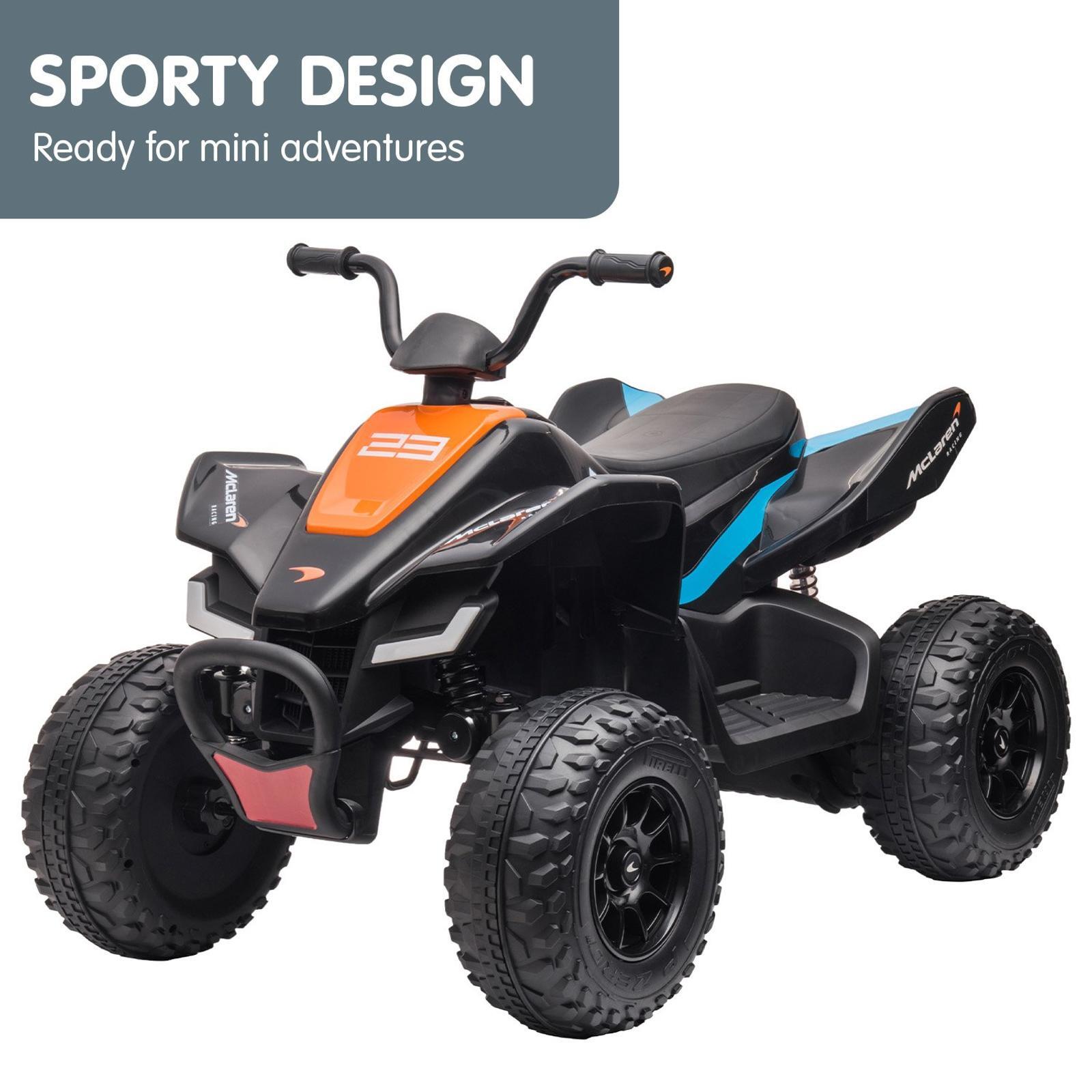 MCL35 McLaren Ride On Electric Quad Bike Black Bunnings Australia
