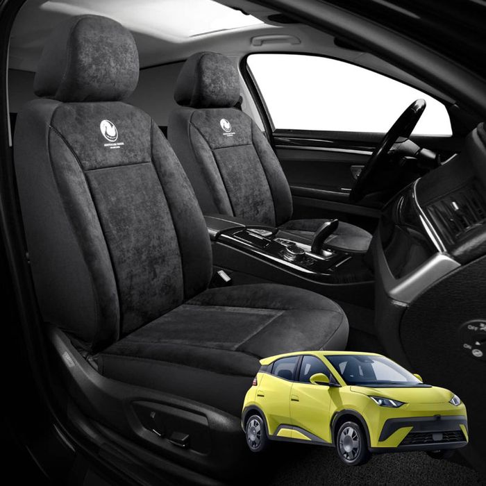 Australian Goose Edition Front Seat Covers for BYD Atto 1 2025 - Current - Suede, Universal Fit - Black