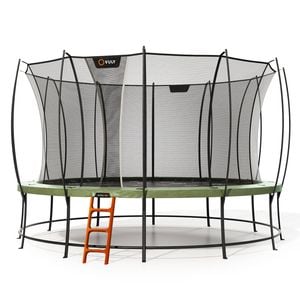 Vuly Ultra 2 Pro Extra Large 14ft Trampoline with Enclosure - Round Kids Trampolines Bundle With Ladder