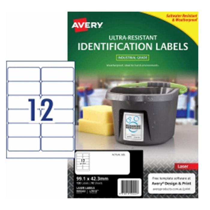 Avery Ultra Resistant Laser Label 10pk (12/sheet)