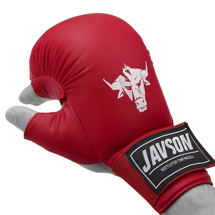 Javson Karate Gloves Red Mitts - Large
