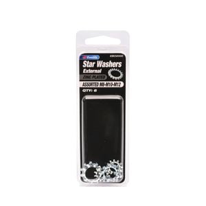 Zenith M8-M10-M12 Zinc Plated Assorted External Star Washer - 6 Pack