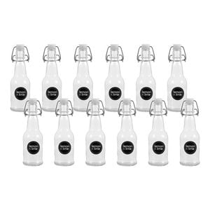 12PK Lemon & Lime Secure Glass Air-Tight Clip Lid Bottle 250ml