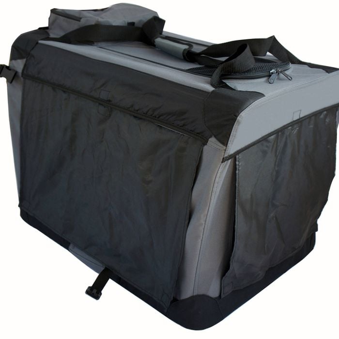 Yes4pets Medium Foldable Soft Dog Cat Puppy Rabbit Crate Bag With Curtain-grey
