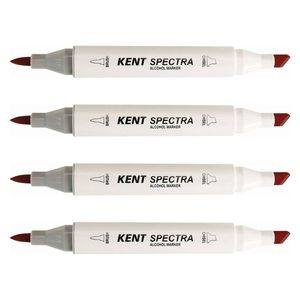 4x Kent Spectra Graphic Technical Markers Creative Drawing/design Old Red