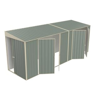 Build-a-Shed 1.5 x 5.2 x 2.0m Green Skillion Double Plus Double Hinged Side Doors Shed