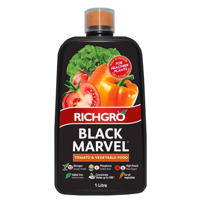 Richgro 1L Black Marvel Tomato And Vegetable Food Liquid Fertiliser Concentrate
