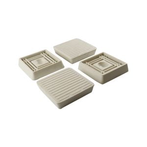 Surface Gard 40 x 40mm White Square Rubber Base Castor Cup - 4 Pack
