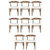 SK Designer Living | Pack of 8 | Replica Hans Wegner Elbow Chair CH20 - Walnut & White