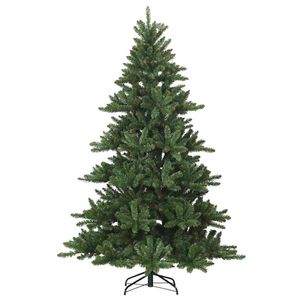 vidaXL Artificial Hinged Christmas Tree Green 210 cm PVC, steel