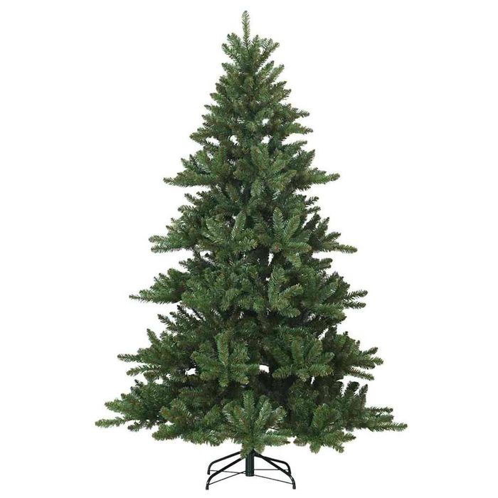 vidaXL Artificial Hinged Christmas Tree Green 210 cm PVC, steel